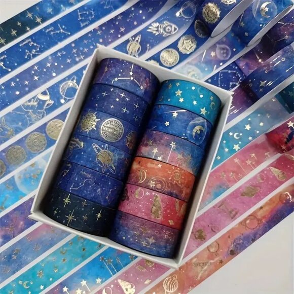 12pc Galactic Astrology Washi Tape Box Set - New in Box! - Picture 2 of 11